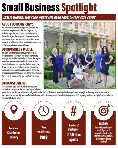 Maison features in CRBJ  Small Business Spotlight